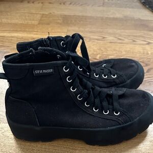 Steve Madden Black Combat Boots